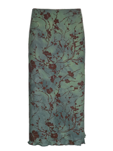 Load image into Gallery viewer, Botanical Satin Midi Skirt