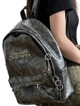 Load image into Gallery viewer, 'Pierced' Faux Leather Backpack