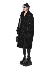 Load image into Gallery viewer, &#39;Raven&#39; Black Fur Coat with Adjustable Strap Closure