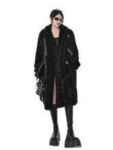 Load image into Gallery viewer, &#39;Raven&#39; Black Fur Coat with Adjustable Strap Closure