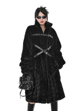 Load image into Gallery viewer, &#39;Raven&#39; Black Fur Coat with Adjustable Strap Closure