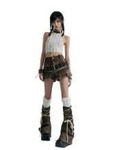 Load image into Gallery viewer, 'Bandage' Patchwork Strap Over-Knee Leg Warmers