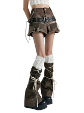 Load image into Gallery viewer, 'Bandage' Patchwork Strap Over-Knee Leg Warmers