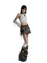 Load image into Gallery viewer, 'Bandage' Patchwork Strap Over-Knee Leg Warmers