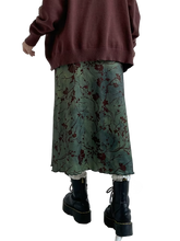 Load image into Gallery viewer, Botanical Satin Midi Skirt