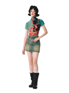 Pixel Koi Textured-Stretch Short Sleeve Tee