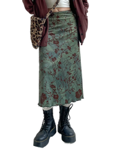 Load image into Gallery viewer, Botanical Satin Midi Skirt