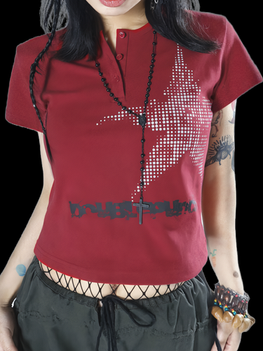 'Double Punch' Madonna Star Button Tee