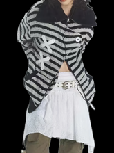 Load image into Gallery viewer, Striped Reflective Cross Hatch Knit Cardigan