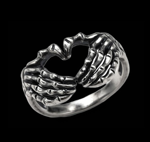 Love and Death Metal Signet Ring