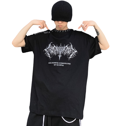 Gothcore Visual Explosion Cotton Tee | DYSTOPIɅN