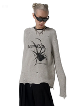 Load image into Gallery viewer, &#39;Widow&#39; Distressed Knit Sweater