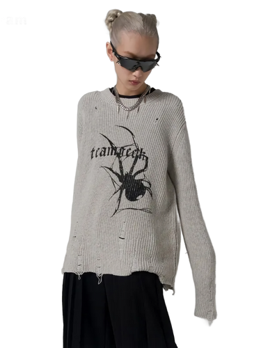 'Widow' Distressed Knit Sweater