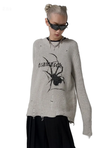 'Widow' Distressed Knit Sweater
