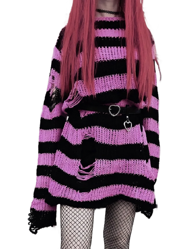 Dark Enigma Striped Knit Sweater