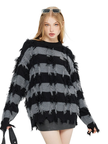 'Enigma' Striped Knit Sweater