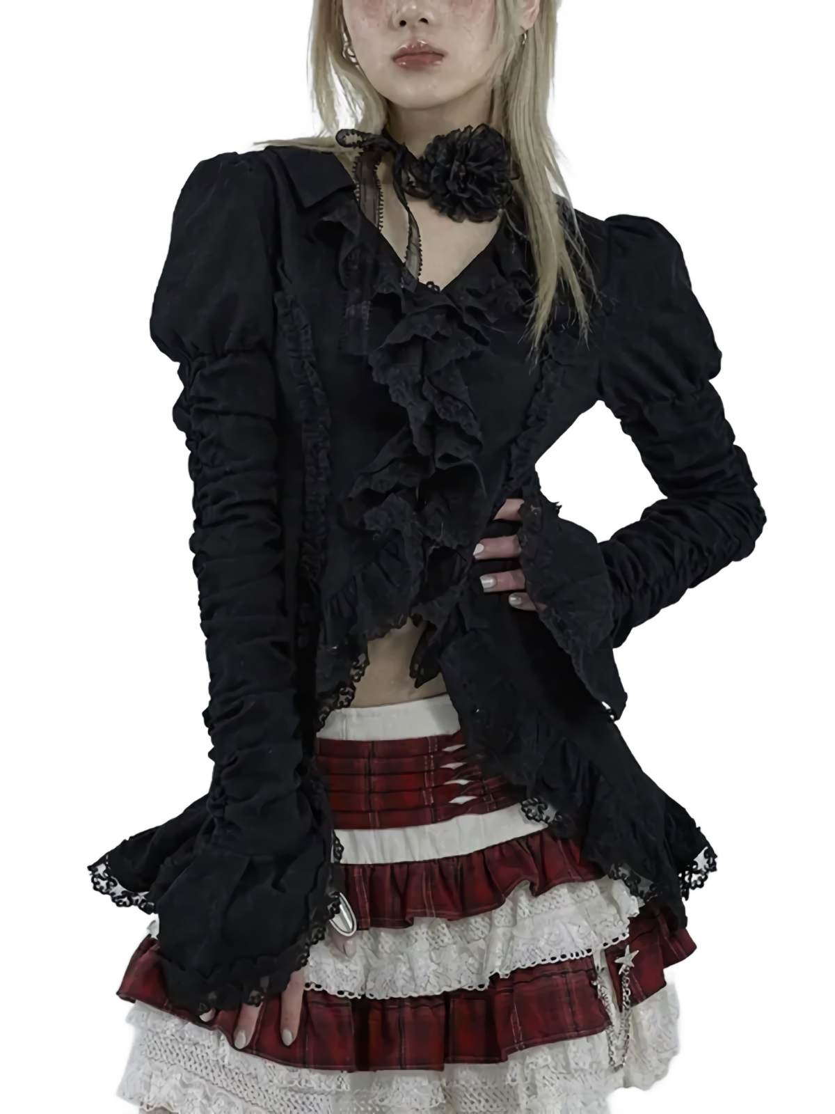 Midnight' Gothic Lace Blouse | DYSTOPIɅN ™️ – DYSTOPIɅN ™ Midnight' Gothic Lace Blouse | DYSTOPIɅN ™️ – DYSTOPIɅN ™