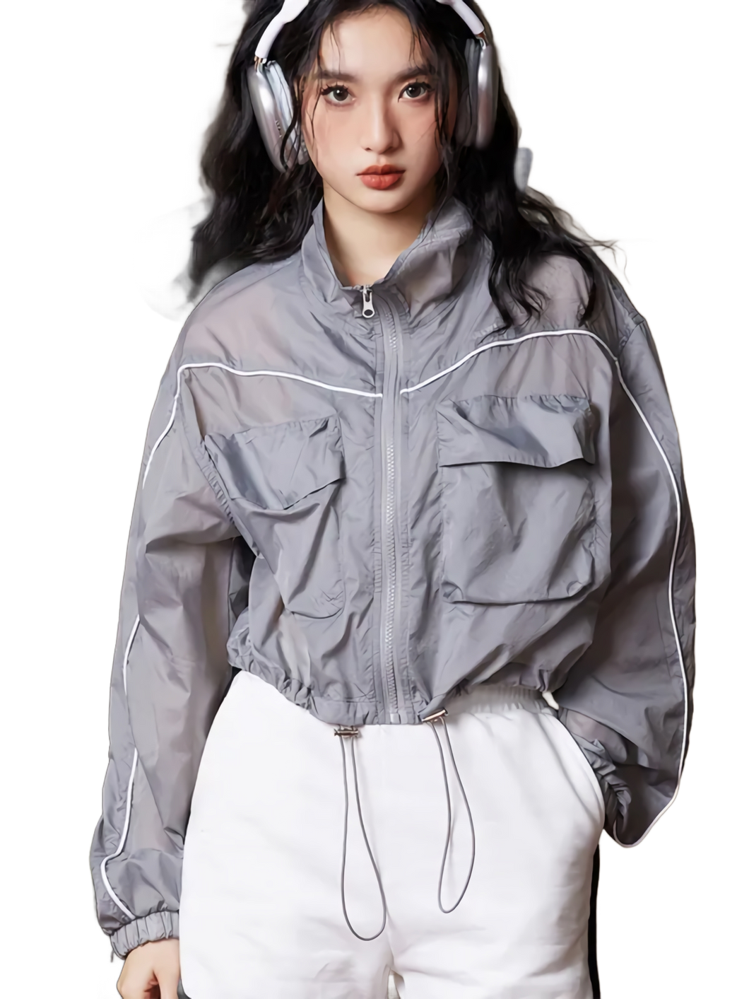 'Eclipse' Cropped Running Jacket