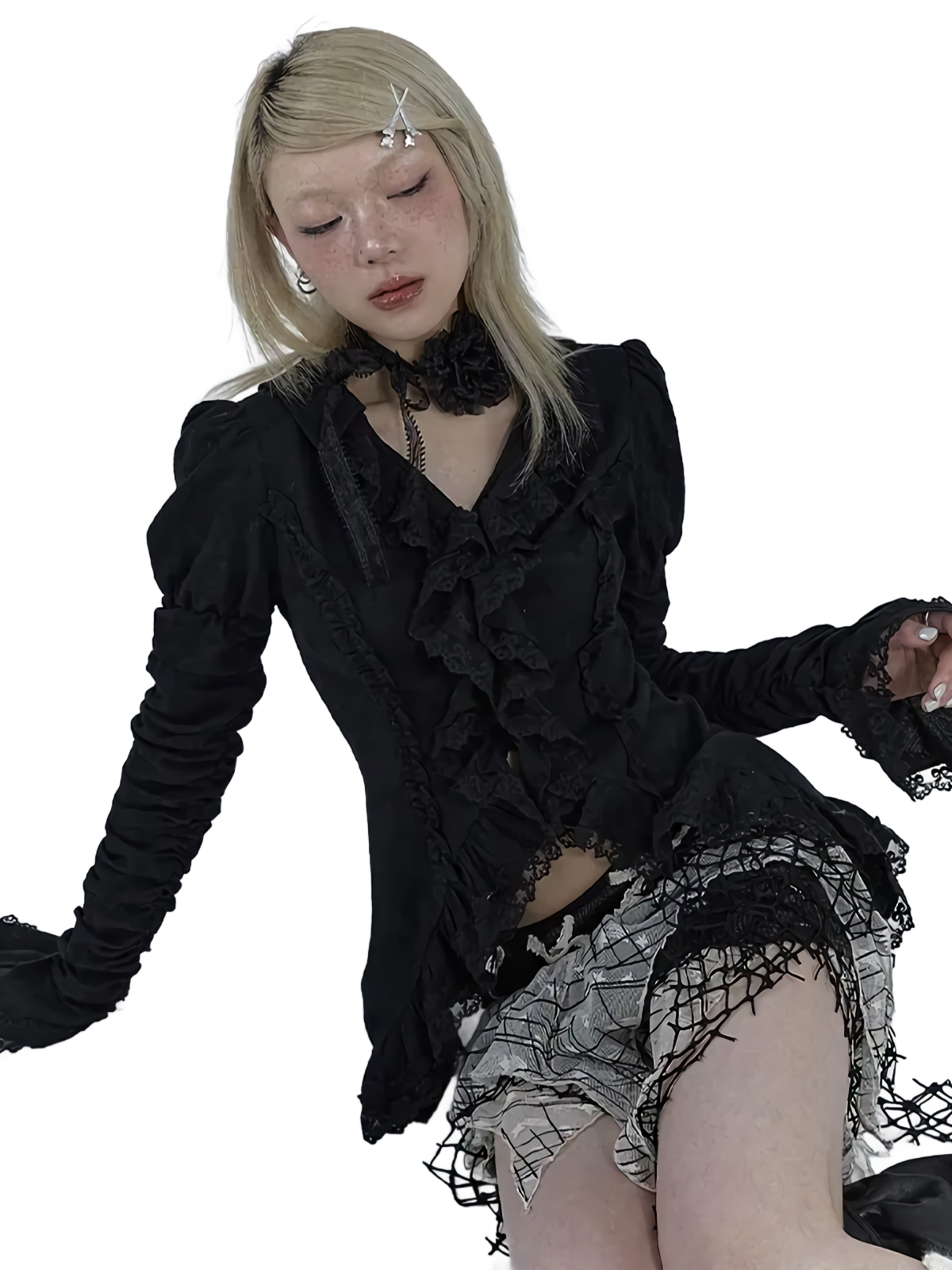 Midnight' Gothic Lace Blouse | DYSTOPIɅN ™️ – DYSTOPIɅN ™