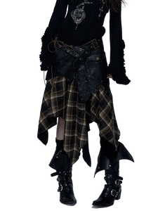 Rebel Threads Mid-Calf Patchwork Skirt
