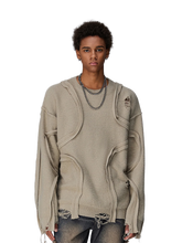 Load image into Gallery viewer, Distressed Loop-Textured Sweater in Neutral Tone