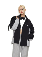 Load image into Gallery viewer, Mardia Two-Tone Chic Zip Up Windbreaker