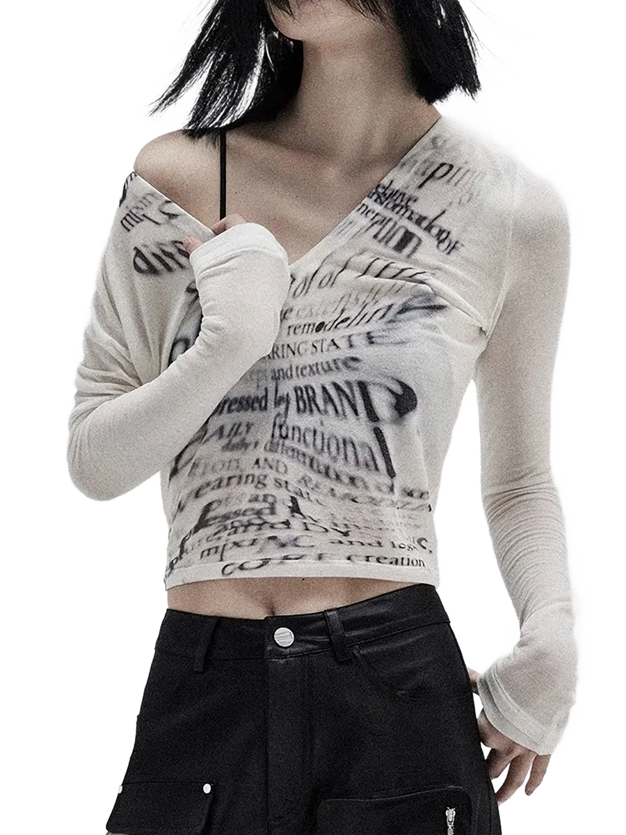 'Punk' Deep Cut Cropped Long Sleeve Tee | DYSTOPIɅN ™️ – DYSTOPIɅN