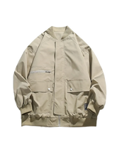 Load image into Gallery viewer, Minimalist Neutral Tone Bomber Jacket