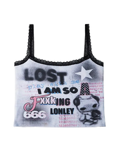 Load image into Gallery viewer, &#39;Lost&#39; Retro Grunge Cami Tank Top