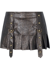 Load image into Gallery viewer, Rebel Queen Rivet Leather Skirt