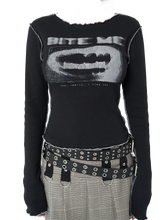 Load image into Gallery viewer, &#39;Bite Me&#39; Cropped Long Sleeve Tee