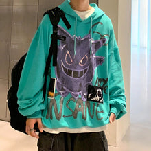 Load image into Gallery viewer, &#39;Insane&#39; Dark Gengar Oversized Cotton Hoodie - DYSTOPIɅN ™️ | Dystopian Streetwear