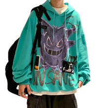 Load image into Gallery viewer, &#39;Insane&#39; Dark Gengar Oversized Cotton Hoodie - DYSTOPIɅN ™️ | Dystopian Streetwear