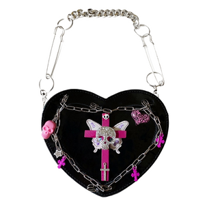 Punk Princess Leather Purse with Chain Strap