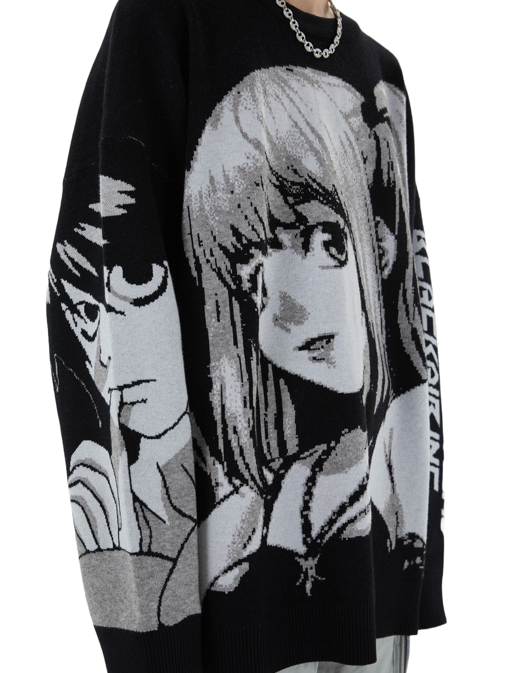 Death Note Aesthetic Knit Sweater | DYSTOPIɅN ™️ – DYSTOPIɅN ™