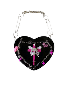 Punk Princess Leather Purse with Chain Strap