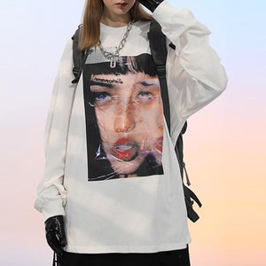 Surreal Reality Long Sleeve Cotton Tee - DYSTOPIɅN ™️ | Dystopian Streetwear