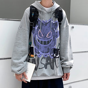 'Insane' Dark Gengar Oversized Cotton Hoodie - DYSTOPIɅN ™️ | Dystopian Streetwear