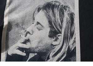 Kurt Cobain Tribute Oversized Cotton Hoodie - DYSTOPIɅN ™️ | Dystopian Streetwear