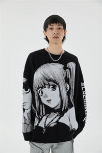 Death Note Aesthetic Knit Sweater - DYSTOPIɅN ™️ | Dystopian Streetwear