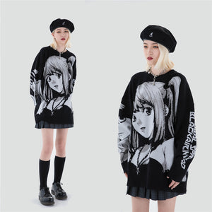 Death Note Aesthetic Knit Sweater - DYSTOPIɅN ™️ | Dystopian Streetwear