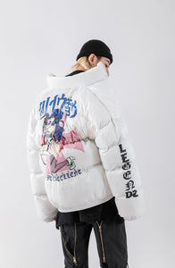 'Legends' Vintage Aesthetic Down Puffer Jacket - DYSTOPIɅN ™️ | Dystopian Streetwear